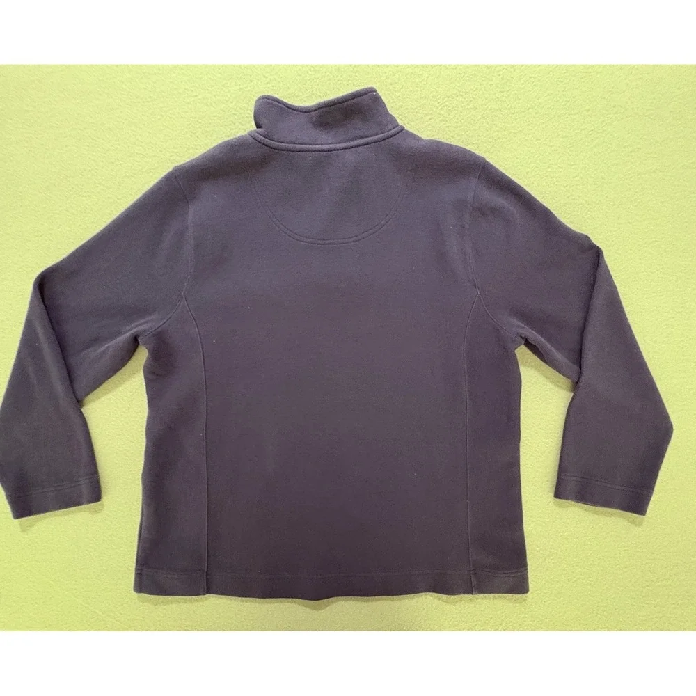 Coldwater Creek Women's‎ 1/4 Zip Pullover Sweater Blue 100% Cotton Size XL (18)